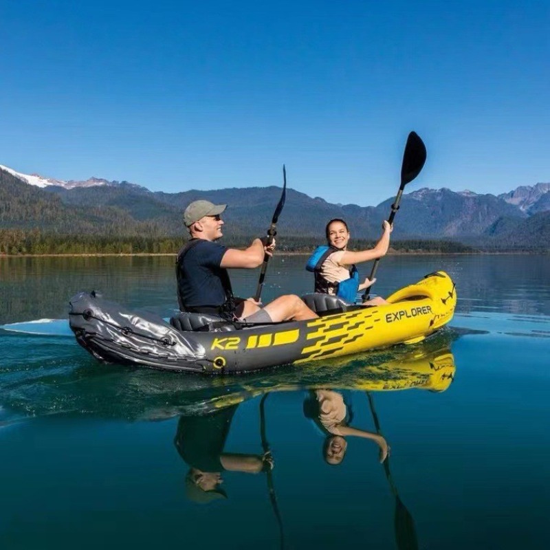 Outdoor Adventure Rafting - Inflatable Boat Two Person Raft Dinghy